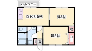 宝殿駅 徒歩14分 1階の物件間取画像